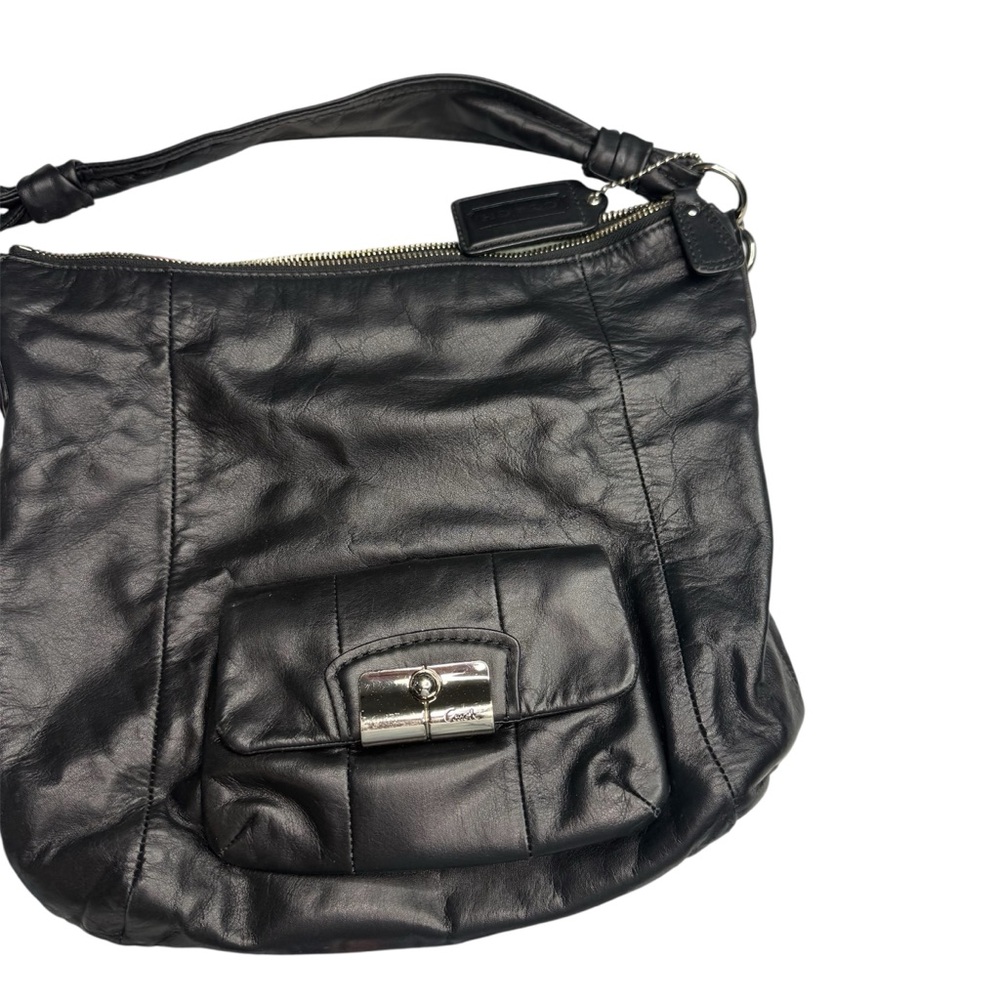 Coach KRISTIN Slouch Leather Handbag Hobo Shoulder Bag Front Pocket SEE PICS&DES